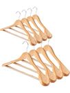 Cabides de madeira AMKUFO Wide Shoulder, pacote com 8, naturais
