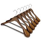 Cabides de madeira HOUSE DAY Wide Shoulder, pacote com 6 unidades de nogueira