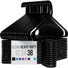 Cabides de plástico para roupas NEATERIZE Ultra Heavy Duty Black, 38 pacotes