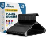 Cabides de roupa Lifemaster Plastic Heavy Duty, conjunto de 20 pretos