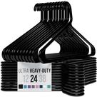 Cabides de roupa NEATERIZE Ultra Heavy Duty Plastic Black, pacote com 24
