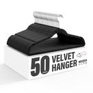 Cabides de roupa Simple Deluxe Velvet, pacote com 50, pretos