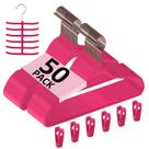 Cabides de roupa VECELO Velvet Heavy Duty, pacote com 50, rosa vermelha