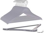 Cabides de roupas, cabides de qualidade, conjunto de 10 cabides de madeira curvada, cinza Cabides de roupas, cabides de qualidade, conjunto de 10 cabides de madeira curvada, cinza