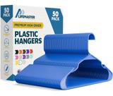 Cabides de roupas Lifemaster Plastic Heavy Duty Blue, pacote com 50
