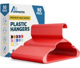 Cabides de roupas Lifemaster Plastic Heavy Duty Brown, pacote com 50