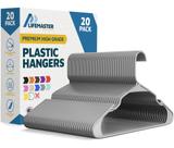Cabides de roupas Lifemaster Plastic Heavy Duty, pacote com 20, cinza