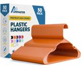 Cabides de roupas Lifemaster Plastic Heavy Duty, pacote com 50 unidades, laranja