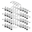 Cabides de saia TOPIA HANGER de 4 camadas de metal para mulheres, pacote com 4 unidades, pretos