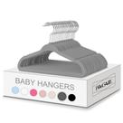 Cabides de veludo BAGAIL Kids 28 cm, roupas infantis, pacote com 50 unidades, cinza
