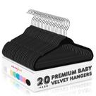 Cabides para bebês HOUSE DAY Black Velvet 28 cm, pacote com 20