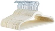 Cabides para roupas Amazon Basics Slim Velvet, pacote com 50 unidades, marfim/prata