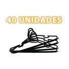 Cabides Para Roupas - Cabide Adulto Redondo Preto Kit 40 Unidades