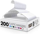 Cabides para roupas Utopia Home, pacote com 200, plástico durável, branco