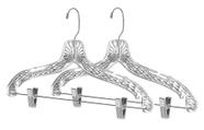 Cabides para roupas Whitmor Crystal com clipes, 43x24 cm, pacote com 2