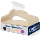 Cabides SereneLife Velvet, antiderrapantes, pesados, para adultos x100 marfim