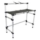 Cabine Dj Tubular Em Aluminio Com Tampo Mdf Para Mesa Controladora Usb Universal De Ate 1 Metro