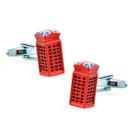 Cabine telefônica britânica vermelha Cufflinks para homens Union Jack Flag Cabine telefônica britânica vermelha Cufflinks para homens Union Jack Flag