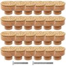 Cabinet Knobs ANPHSIN, pacote com 24 puxadores de madeira de faia, boho e rattan