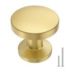 Cabinet Knobs Goldenwarm, latão escovado, pacote com 10 unidades, redondo, dourado