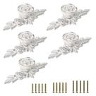 Cabinet Knobs JUXYES Euro Rose Ivory Floral, conjunto de 5