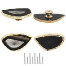 Cabinet Knobs Malimali Black Agate Gold, conjunto de 4