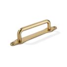 Cabinet Pull khtumeware em latão escovado 76 mm com placa traseira, pacote com 5 unidades