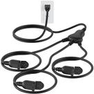 Cable de alimentación PLUGTUL 3.7 m al aire libre con 3 tomacorrientes impermeables 125V