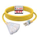 Cable de extensión EP 3 metros con luz, exterior, 3 tomas, 14/3 SJTW