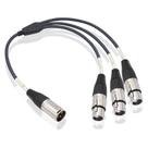 Cable divisor XLR Devinal 1 macho a 3 hembras, 60 cm