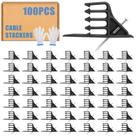 Cable Stackers Hedday, 100 unidades, clipes de grampos de cabo com pregos de aço
