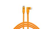 Cable Tether Tools TetherPro USB-C para USB-C em ângulo reto laranja