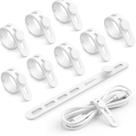 Cable Ties Cord Organizer Lamicall Silicone, pacote com 10 unidades, branco