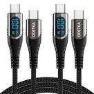 Cable USB C a USB C Ocetea 100W con pantalla LED - Paquete de 2, 2 m