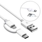 Cabo 2 em 1 USB A x USB-C/Micro-USB 1m Carga Rápida e Transferência de Dados LE876