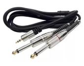 Cabo 2 p10 mono+p2 stereo dourado 24k mxt