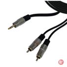 Cabo 2 RCA Macho + 1 P2 Estéreo 1,8m Profissional Gold MXT