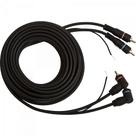 Cabo 2 RCA Macho + Terra x 2RCA 90 Macho + Terra 3m Preto Storm - Conexão de Áudio de Alta Qualidade