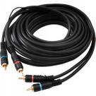 Cabo 2 RCA Macho x 2 RCA Macho Com Fio Terra 5m Preto Storm