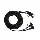 Cabo 2 X 2 RCA com Fio Terra GOLD PLUG 90O 5M, Granel, Preto , 5MM STORM