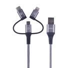 Cabo 3 em 1 Xtrax Cinza - Micro USB, Tipo C e Lightning