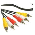 Cabo 3 Rca + 3 Rca 1,8m Áudio E Vídeo Av Cor Prt, Verm, Amar