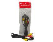 Cabo 3 RCA Áudio Estéreo 1,5 Metros MaxMidia MA-30857-31: Para TV, DVD e Som