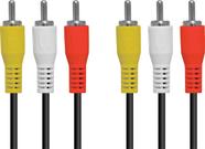 Cabo 3 Rca X 3 Rca Para áudio E Vídeo 1.5 Metros - 3rca-15 - PC / 10