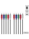 Cabo 5 Rca Macho Para 5 Rca Macho Video Componente 2 Metros - P5r-2