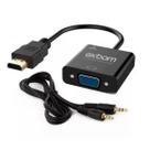 Cabo Adaptador Conversor HDMI Para VGA Com Saída P2 Áudio Cabo Adaptador Conversor HDMI Para VGA Com Saída P2 Áudio