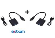 Cabo Adaptador Conversor HDMI Para VGA Com Saída P2 Áudio Cabo Adaptador Conversor HDMI Para VGA Com Saída P2 Áudio