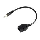 Cabo adaptador conversor OTG feminino USB tipo A para áudio macho de 3,5 mm