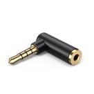 Cabo adaptador de áudio: ângulo de criação: 3,5 mm, TRRS, estéreo, preto Cabo adaptador de áudio: ângulo de criação: 3,5 mm, TRRS, estéreo, preto