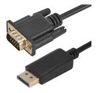 Cabo Adaptador Displayport X Vga Macho 1.80 Metros Banhado Vídeo PC